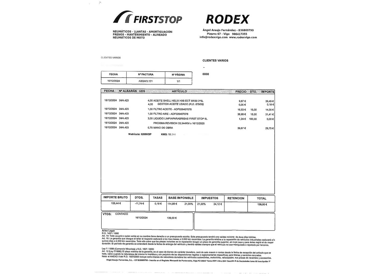 Foto del mantenimiento del Ford Ka+ Ford Ka+ 1.2 Ti-VCT Active (85 CV)