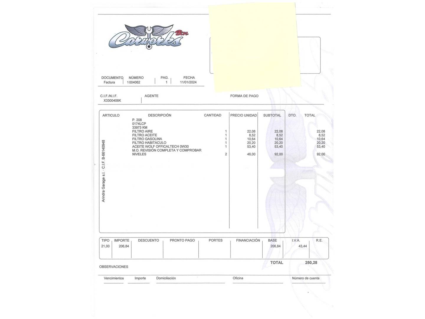 Foto del mantenimiento del Peugeot 208 Peugeot 208 PureTech 130 S&S GT Line EAT8 (130 CV)