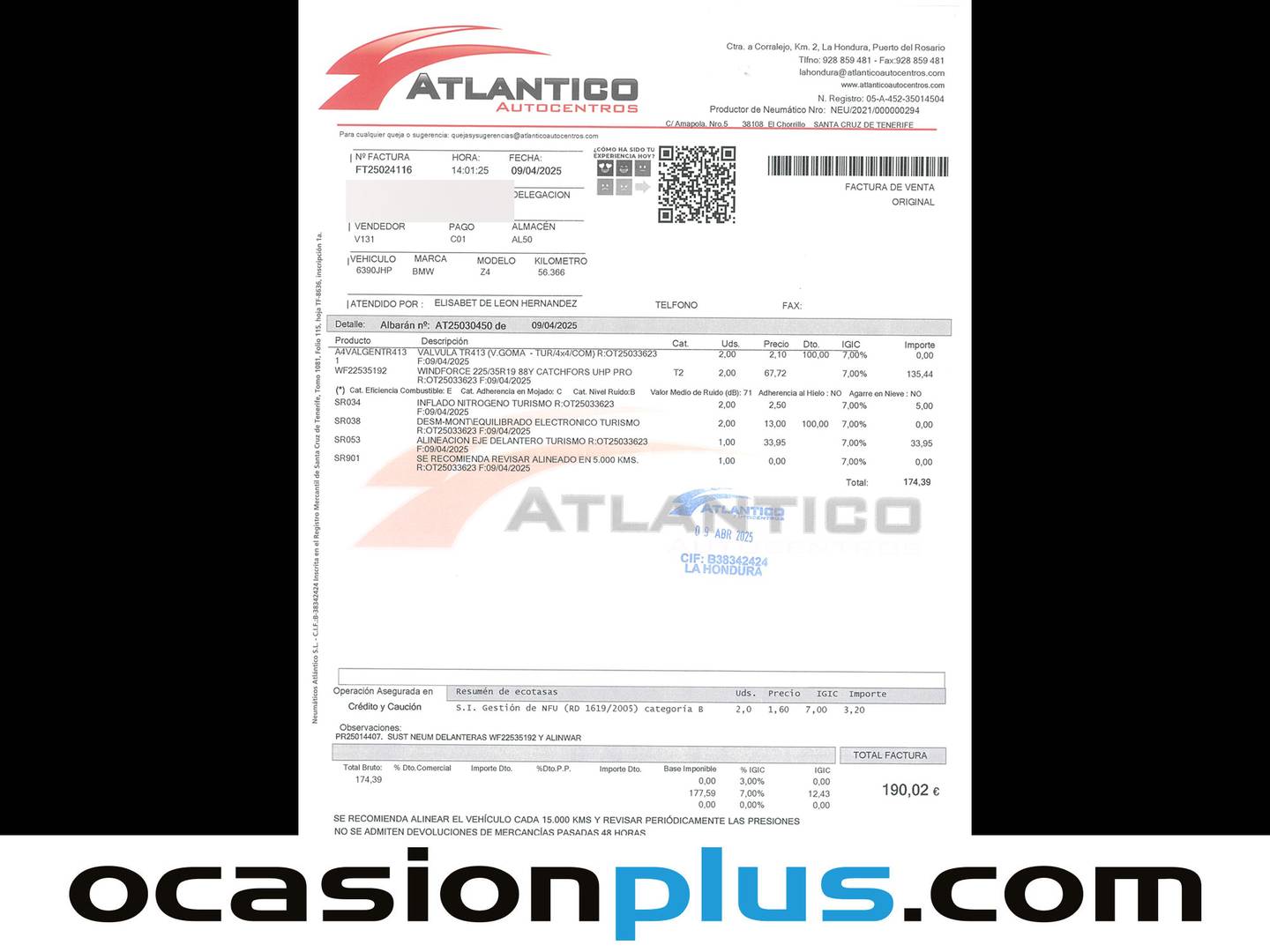 Foto del mantenimiento del BMW Z4 BMW Z4 sDrive18i Cabrio (156 CV)