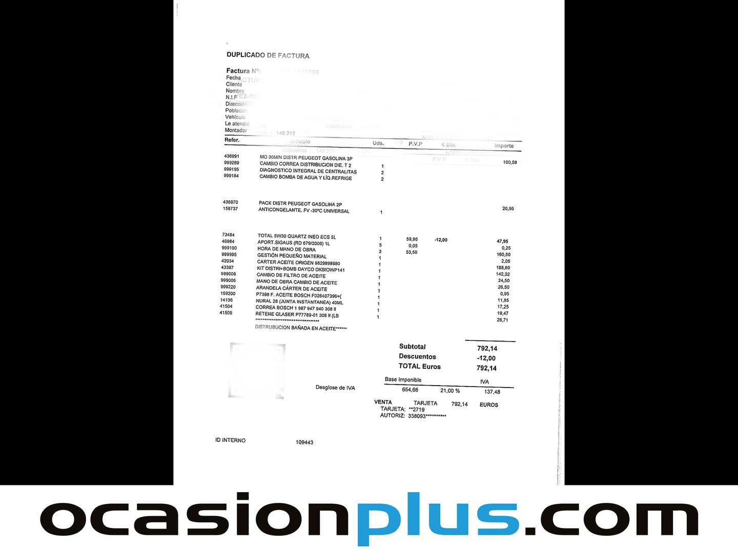 Foto del mantenimiento del Peugeot 308 Peugeot 308 PureTech 130 Tech Edition (130 CV)