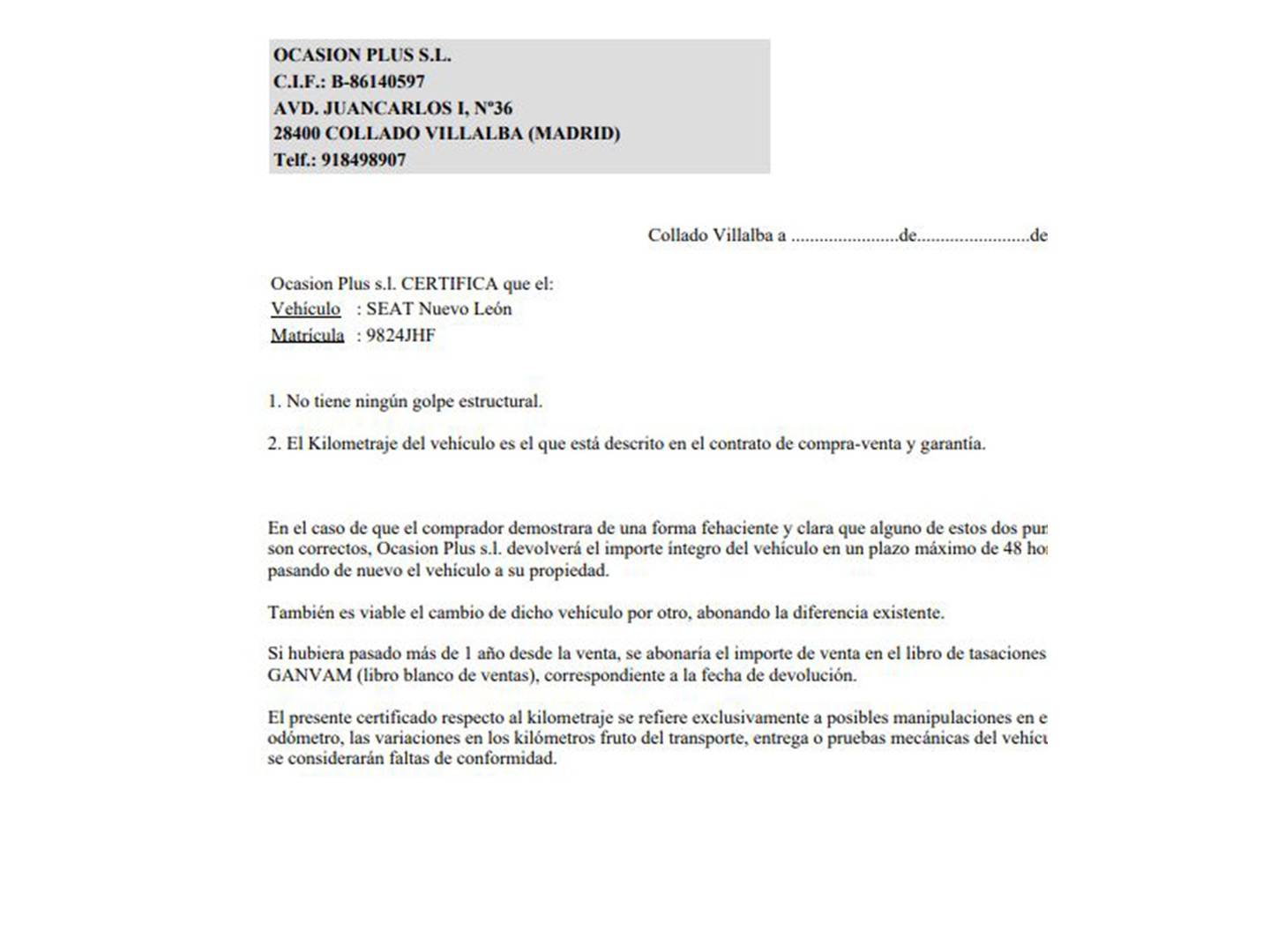 Foto del certificado del Seat León Seat León 1.4 TSI St&Sp I-Tech (125 CV)