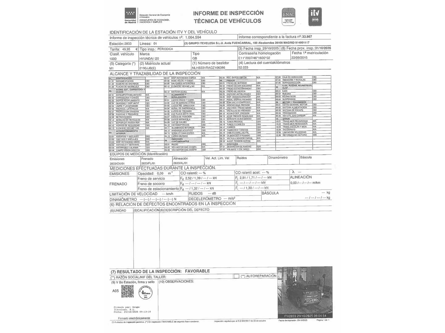 Foto del mantenimiento del Hyundai i20 Hyundai i20 1.4 CRDI Tecno Orange (90 CV)