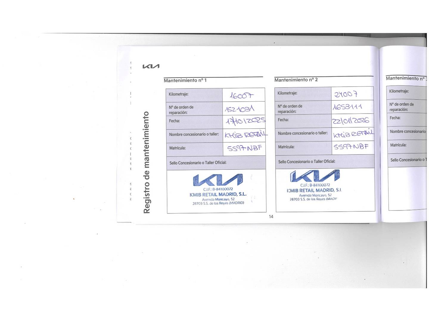 Foto del mantenimiento del KIA XCeed KIA XCeed 1.0 T-GDi Drive (100 CV)