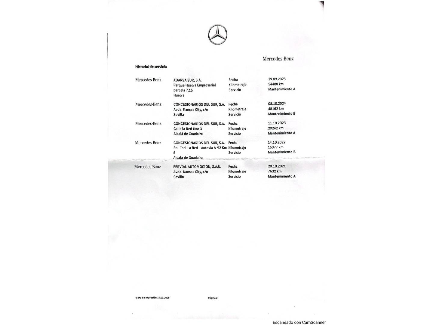 Foto del mantenimiento del Mercedes CLA Mercedes CLA 200 (163 CV) Pack AMG