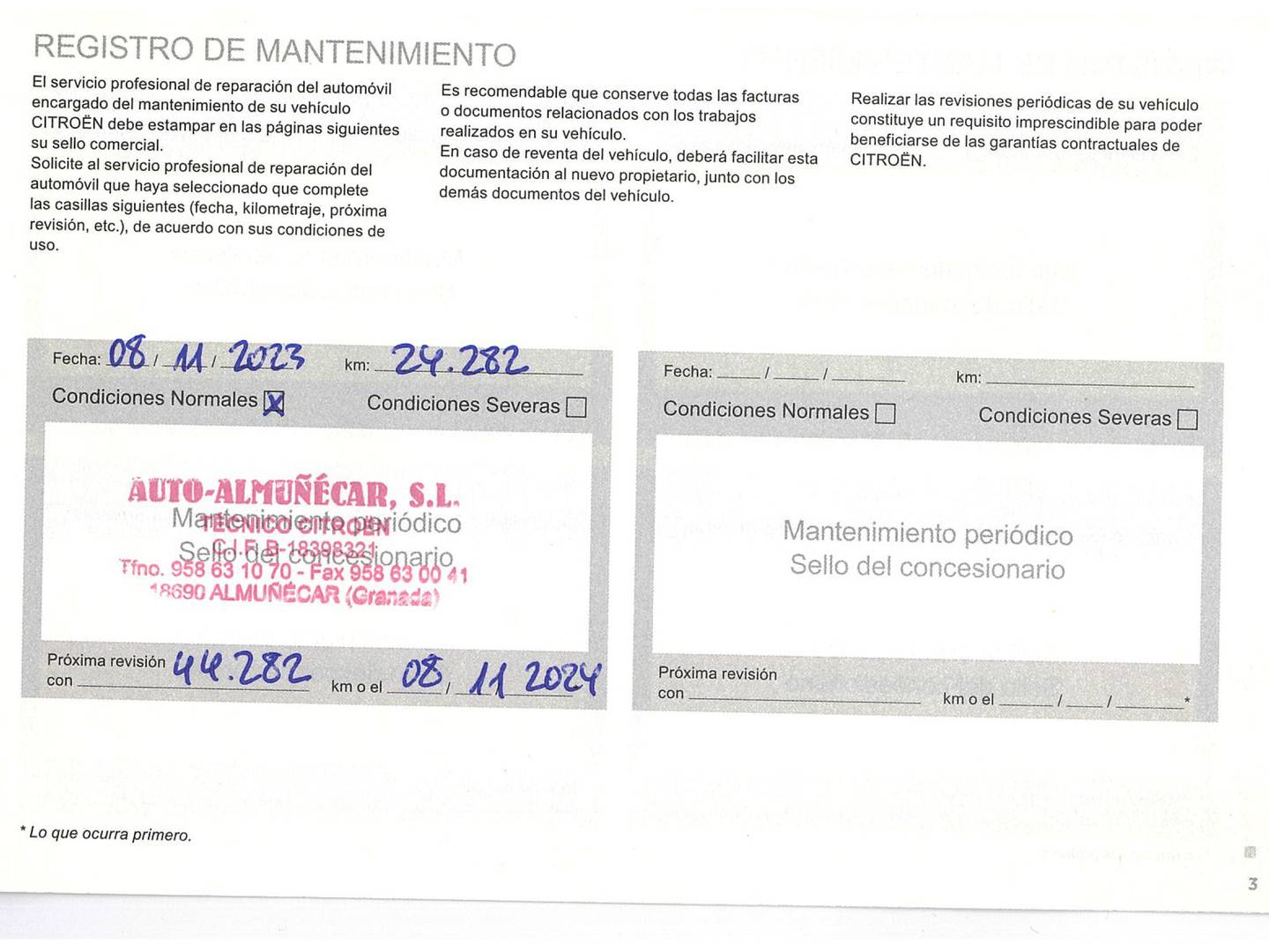 Foto del mantenimiento del Citroën Berlingo Citroën Berlingo BlueHDi 130 S&S Talla M Shine (130 CV)