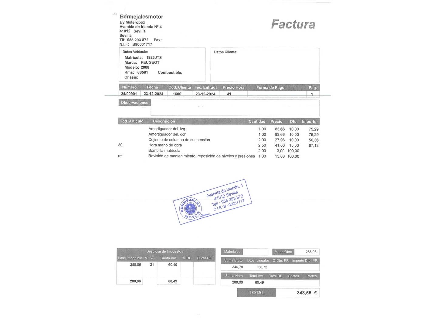 Foto del mantenimiento del Peugeot 2008 Peugeot 2008 BlueHDi 120 S&S Allure  (120 CV)