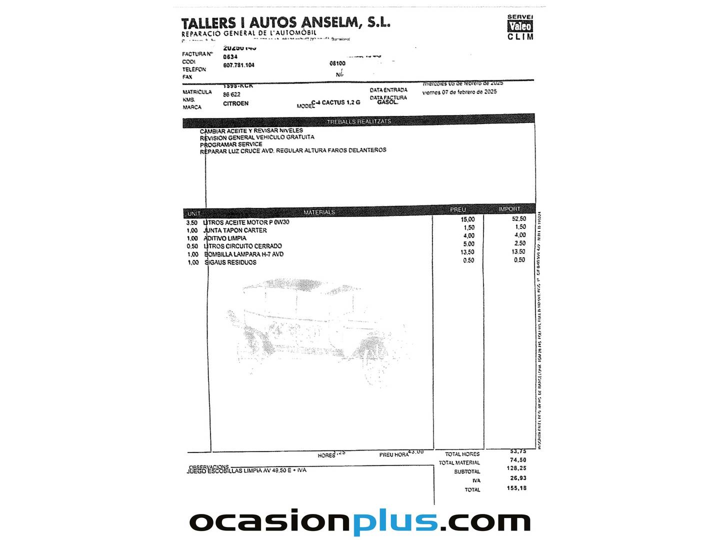 Foto del mantenimiento del Citroën C4 Cactus Citroën C4 Cactus PureTech 82 Feel (82 CV)