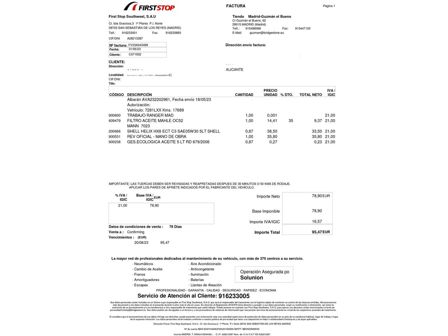 Foto del mantenimiento del KIA Ceed KIA Ceed 1.0 T-GDI Drive (100 CV)