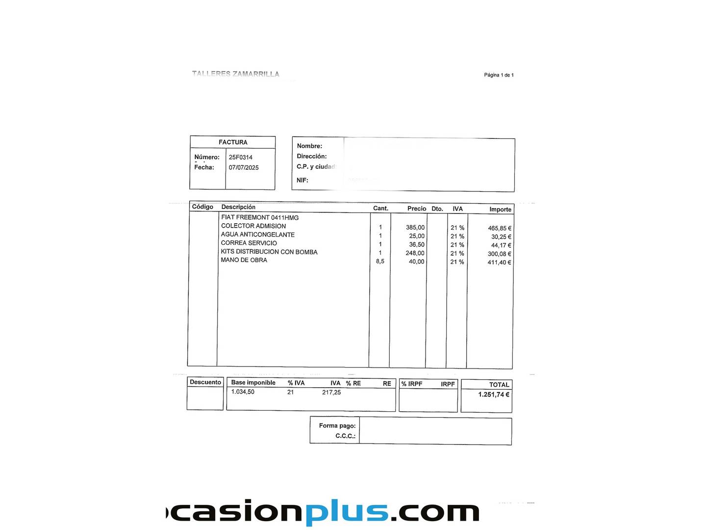 Foto del mantenimiento del Fiat Freemont Fiat Freemont 2.0 16v Diesel Lounge (140 CV) 7 Plazas