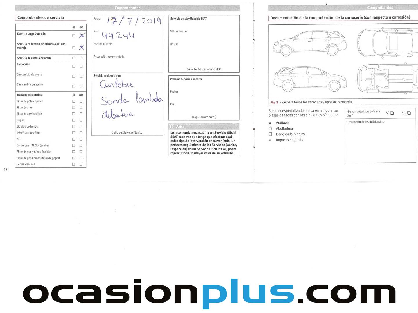 Foto del mantenimiento del Seat León Seat León 1.8 TSI S&S FR Plus (180 CV)