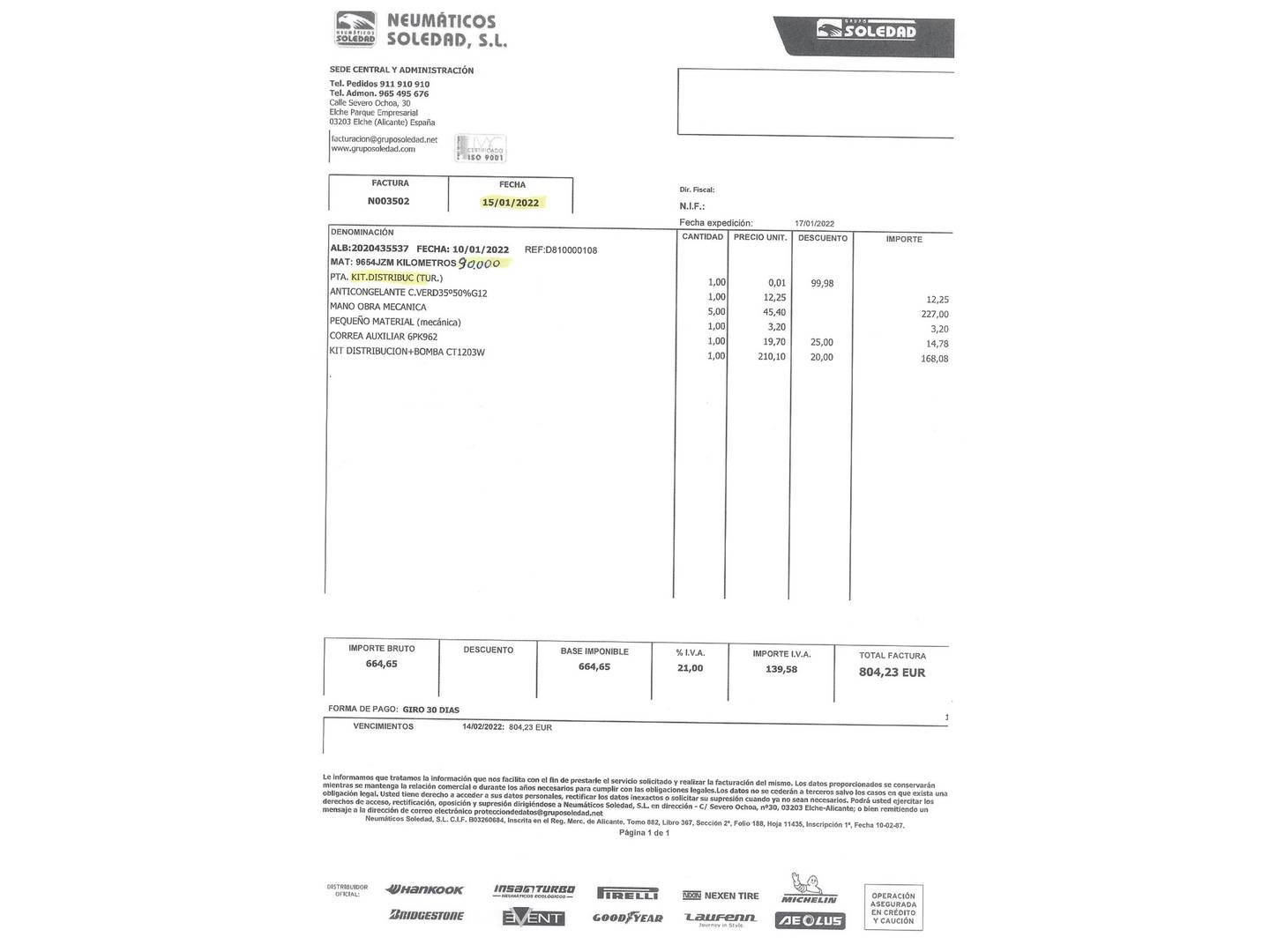 Foto del mantenimiento del Citroën Jumpy Citroën Jumpy Furgon BlueHDi 115 Talla M Confort (115 CV)