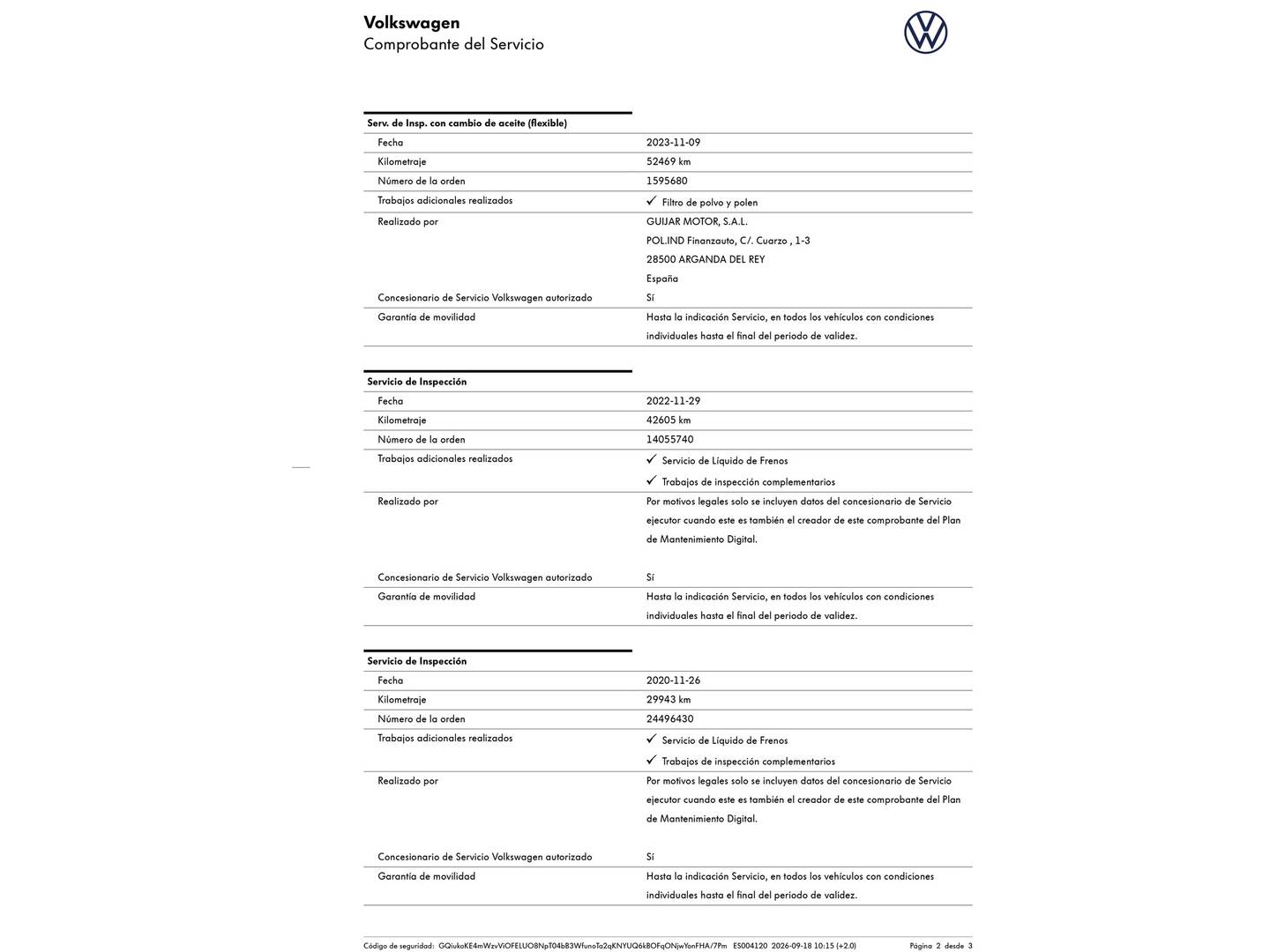 Foto del mantenimiento del Volkswagen Golf Volkswagen Golf 1.5 TSI Evo Sport (150 CV) Pack R-Line