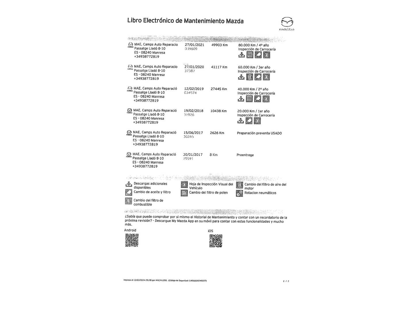 Foto del mantenimiento del Mazda Mazda6 Mazda Mazda 6 2.2 DE Luxury (175 CV)