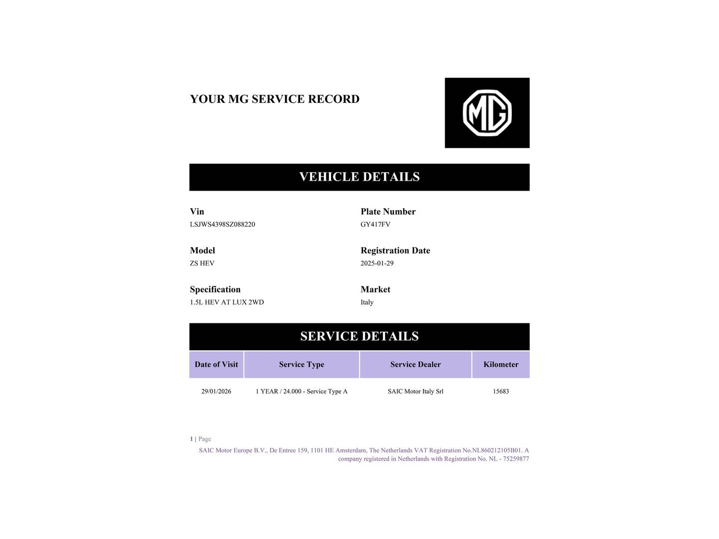 Foto del mantenimiento del MG ZS MG ZS 1.5 Hybrid+ Luxury (197 CV)