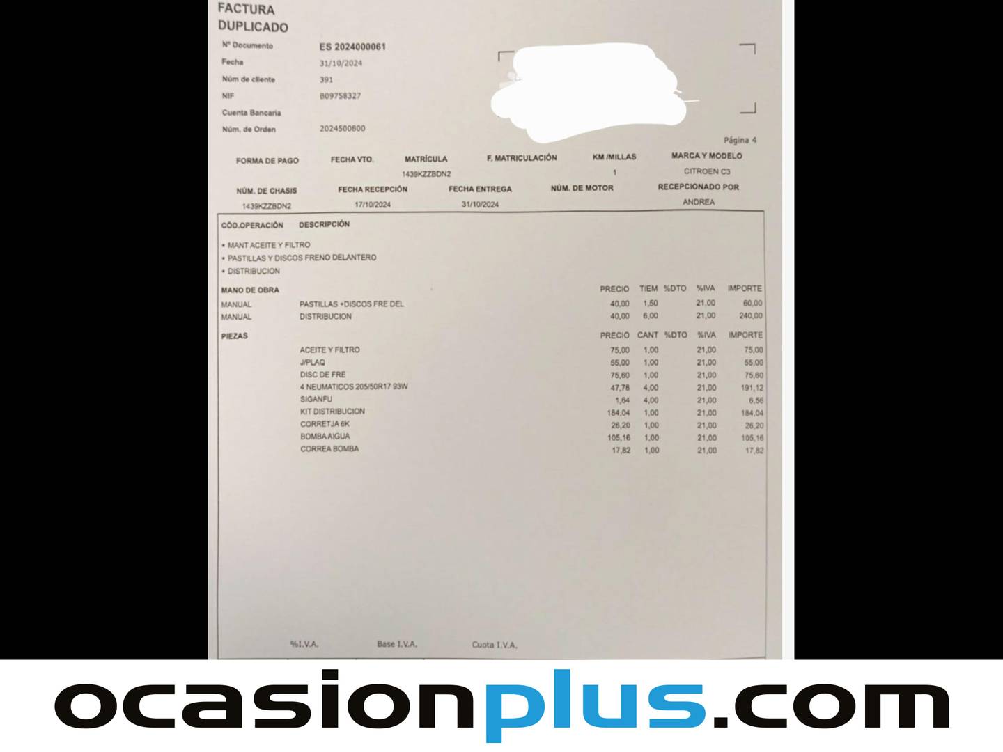 Foto del mantenimiento del Citroën C3 Citroën C3 PureTech 82 Shine (82 CV)