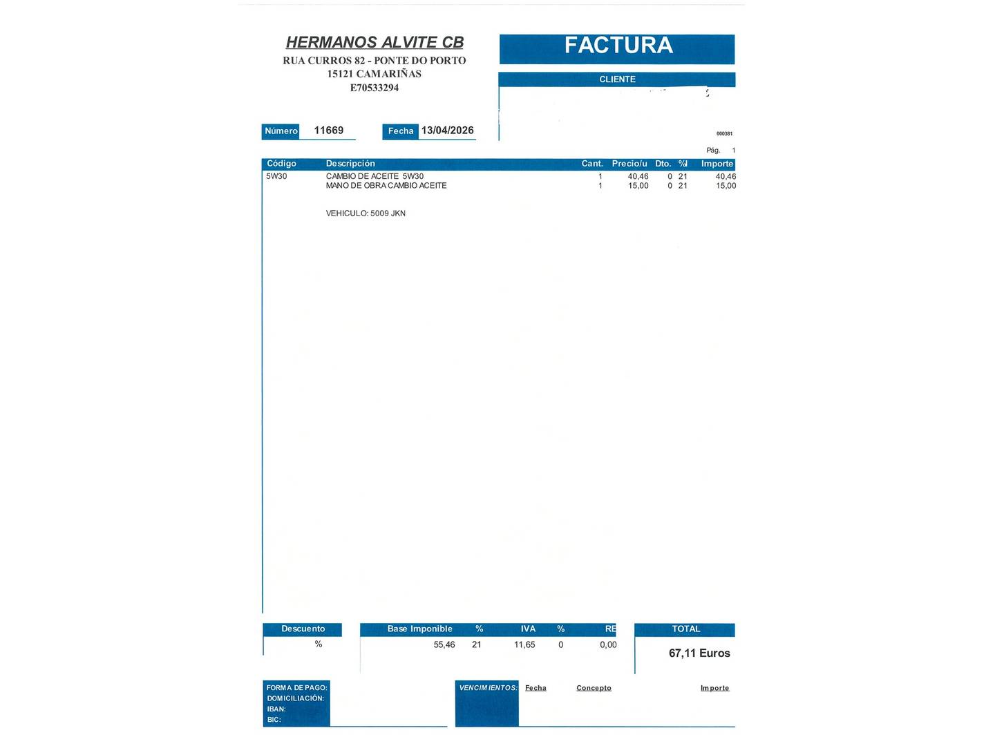 Foto del mantenimiento del Ford Transit Courier Ford Transit Courier 1.6 TDCI Ambiente (95 CV) Isotermo