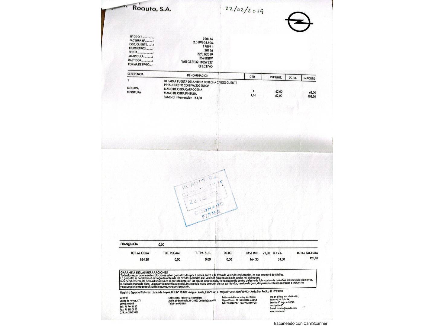 Foto del mantenimiento del Opel Insignia Opel Insignia Sports Tourer 1.6 CDTI S&S ecoFlex Excellence (136 CV)