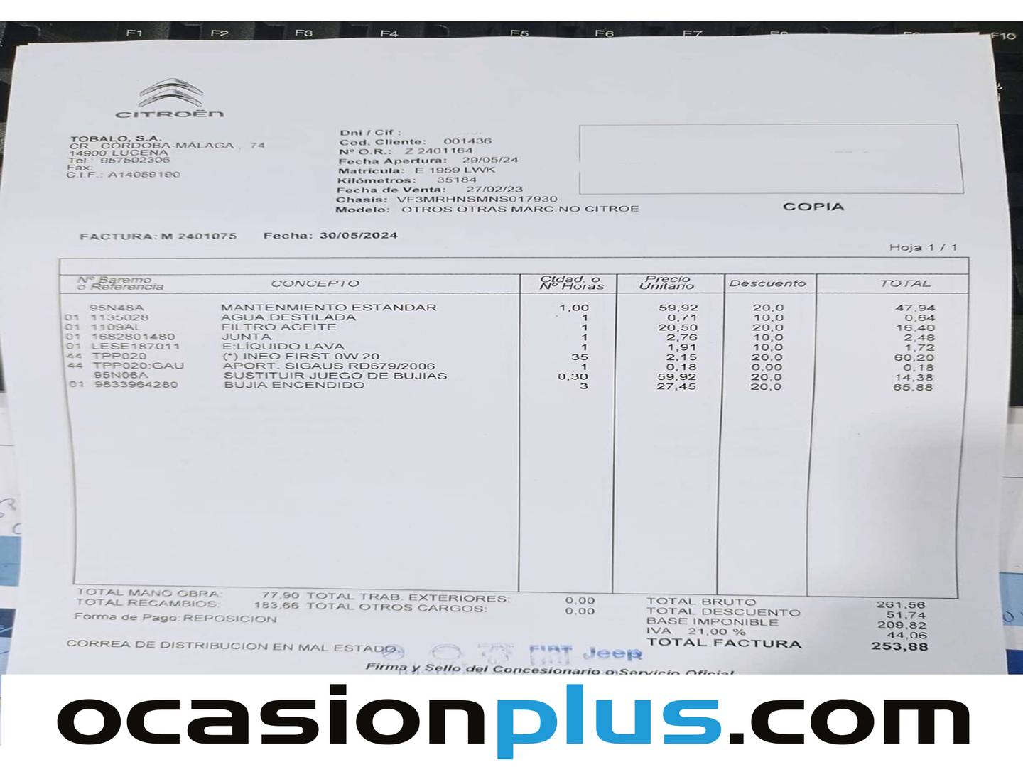 Foto del mantenimiento del Peugeot 3008 Peugeot 3008 PureTech 130 S&S Allure (130 CV)