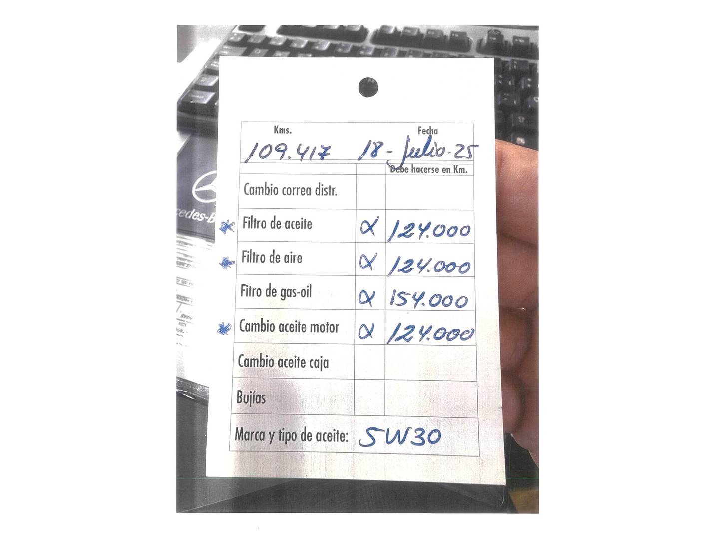 Foto del mantenimiento del Mercedes Clase A Mercedes Clase A 200 d (136 CV)