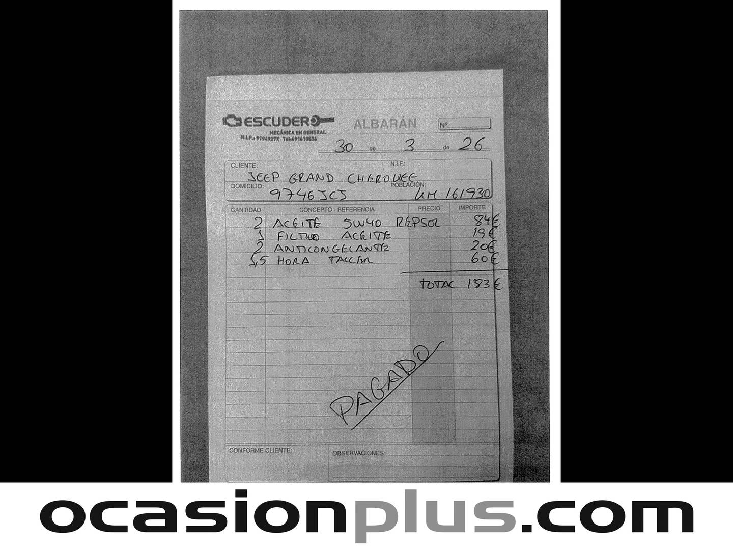Foto del mantenimiento del Jeep Grand Cherokee Jeep Grand Cherokee 3.0 V6 Diesel Limited (190 CV)
