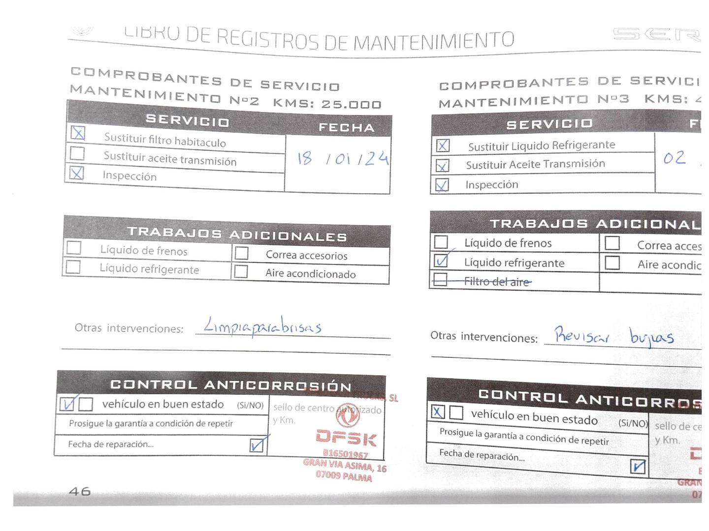 Foto del mantenimiento del DFSK Seres 3 DFSK Seres 3 S2 (163 CV)