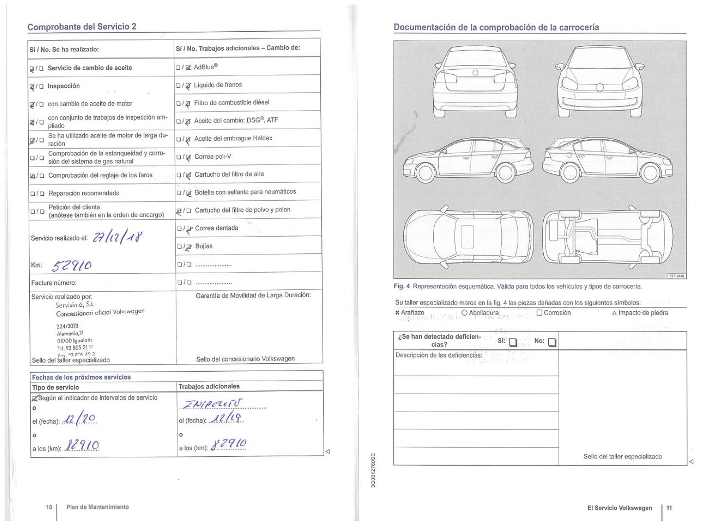 Foto del mantenimiento del Volkswagen Golf Sportsvan Volkswagen Golf Sportsvan Advance 1.6 TDI BMT  (110 CV)