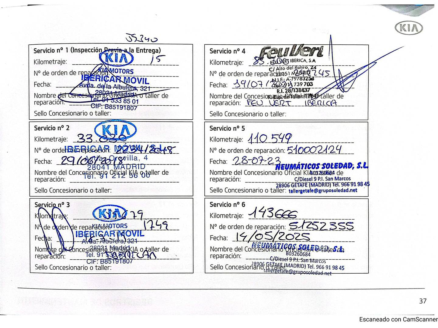 Foto del mantenimiento del KIA Carens KIA Carens 1.7 CRDi VGT Concept Eco-Dynamics (115 CV) 7 Plazas