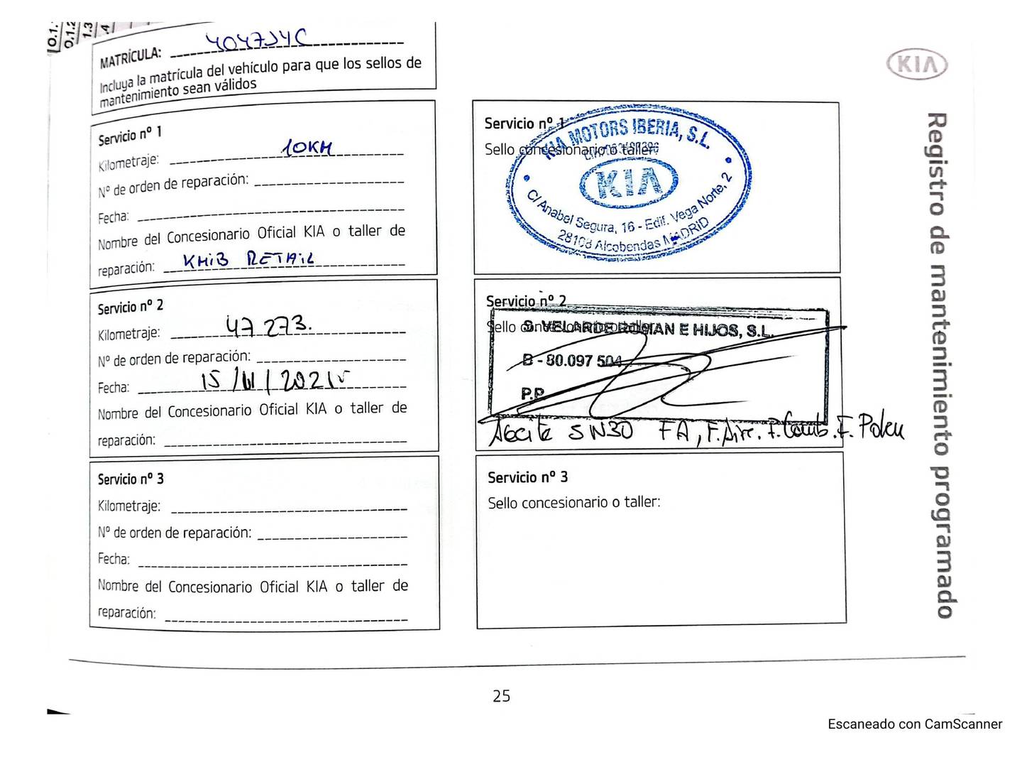 Foto del mantenimiento del KIA Carens KIA Carens 1.7 CRDi VGT Tech Eco-Dynamics (115 CV)