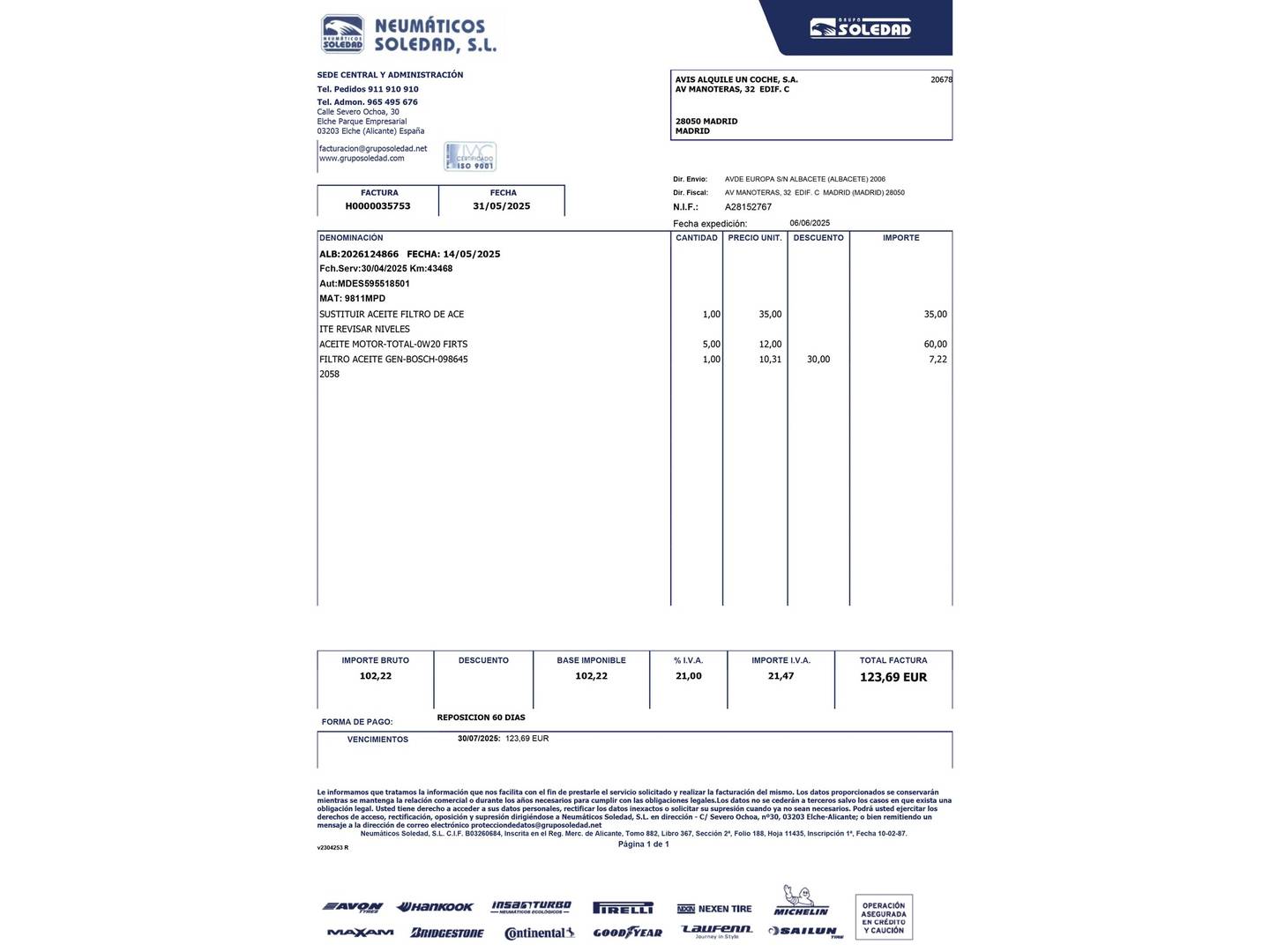 Foto del mantenimiento del Suzuki S-Cross Suzuki S-Cross 1.4T Mild Hybrid S2 4WD (129 CV)