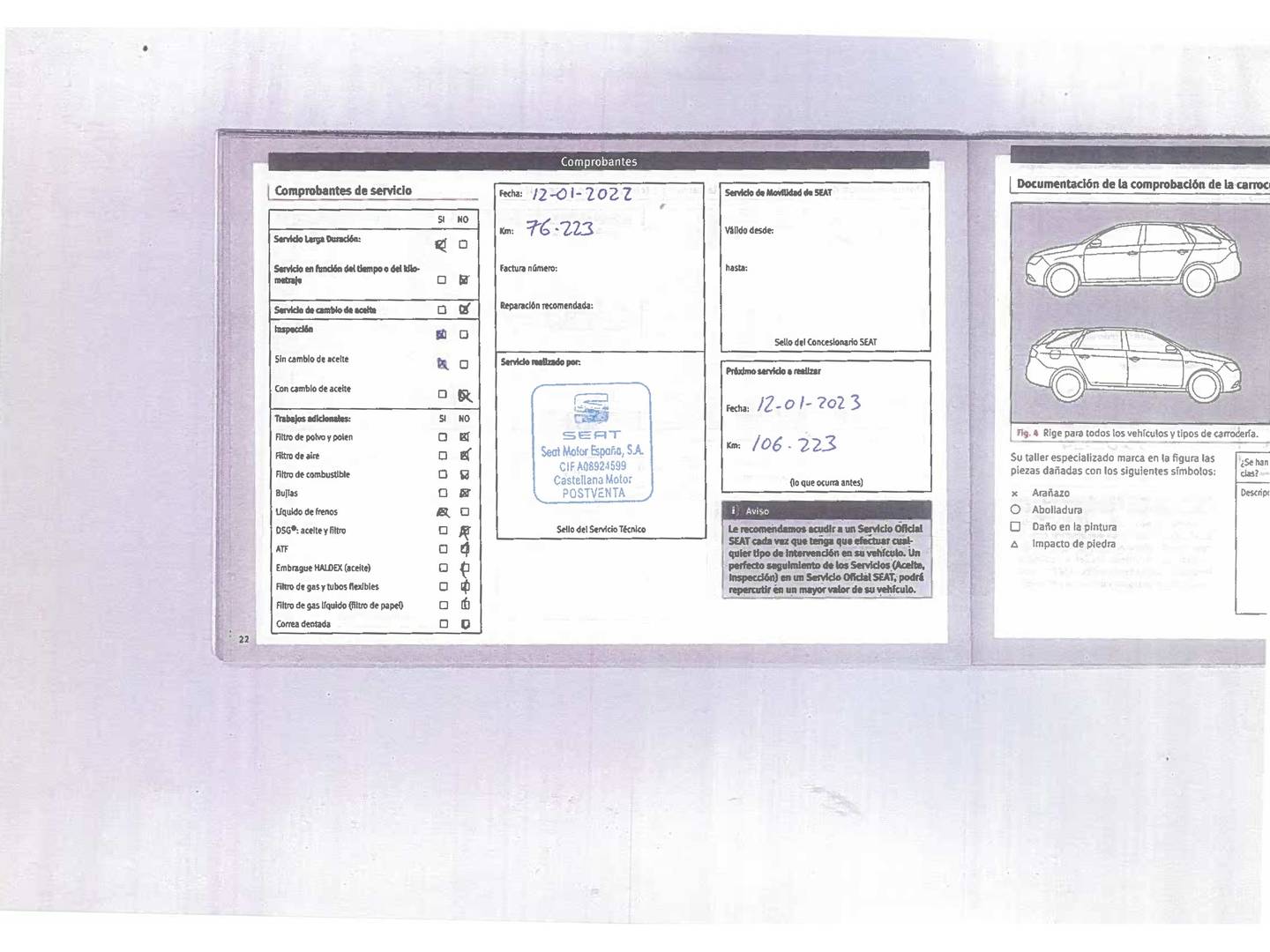 Foto del mantenimiento del Seat León Seat León ST 1.6 TDI S&S Style Plus DSG7 (115 CV)