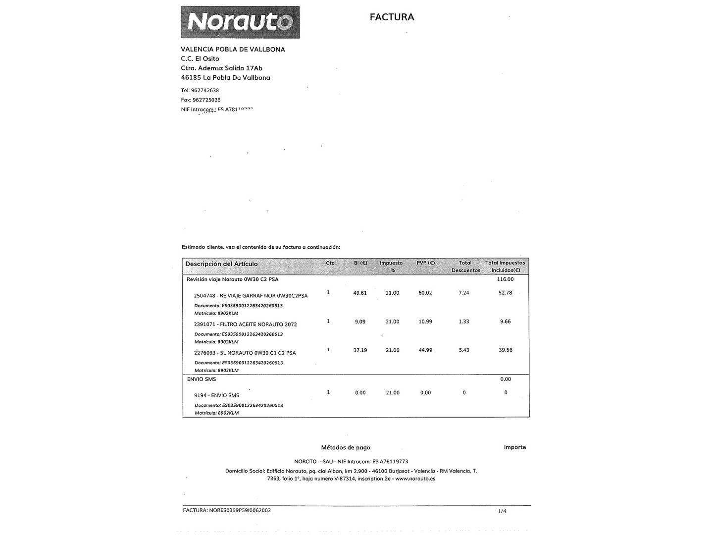 Foto del mantenimiento del Citroën C4 Picasso Citroën C4 Picasso BlueHDi 120 Feel (120 CV)