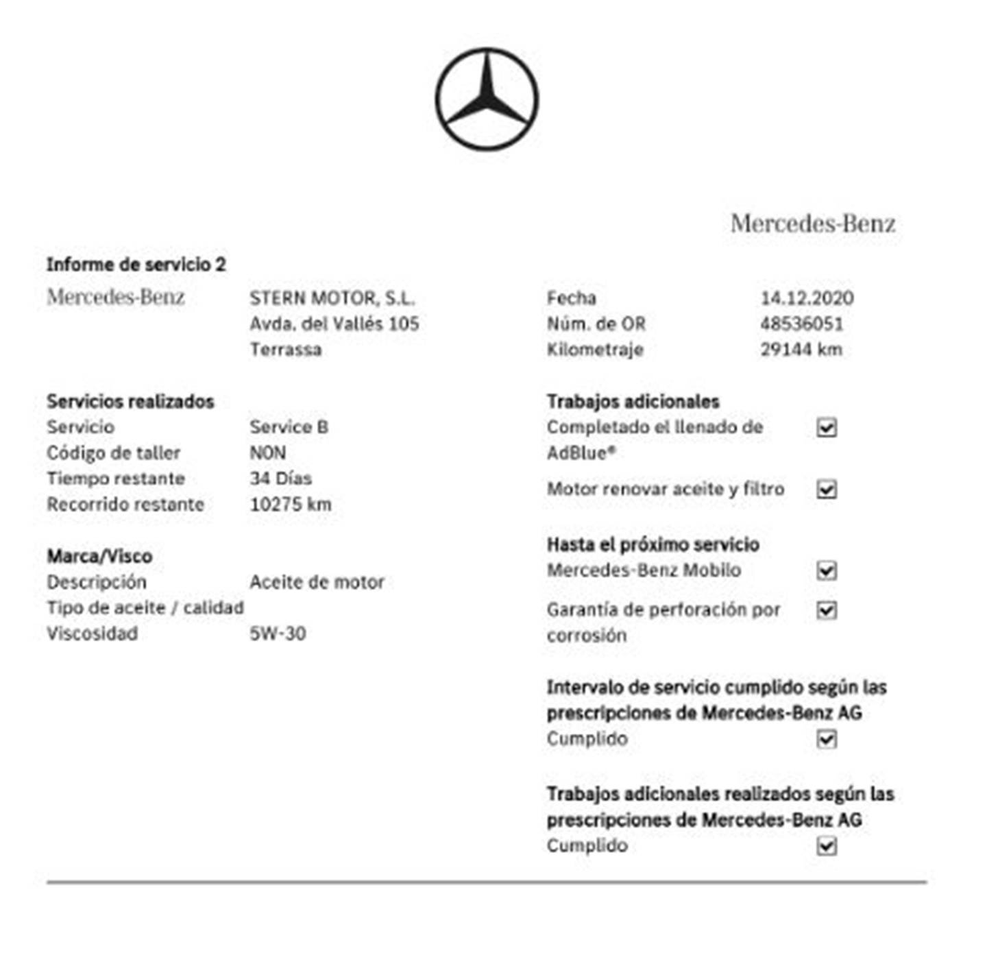 Foto del mantenimiento del Mercedes Clase B Mercedes Clase B Clase B 200 d Pack AMG (150 CV)