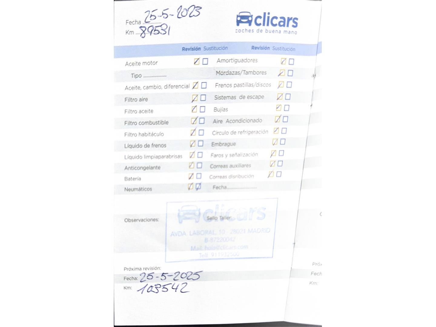Foto del mantenimiento del Audi Q2 Audi Q2 Advanced 30 TDI (116 CV) S tronic