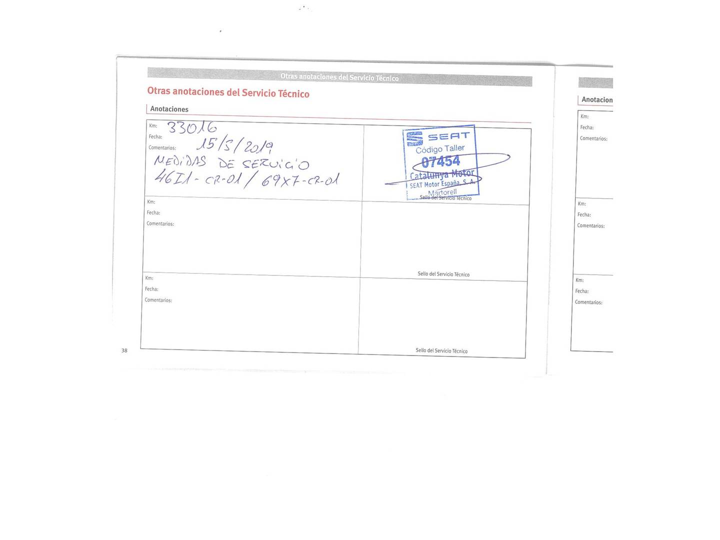 Foto del mantenimiento del Seat Arona Seat Arona 1.0 TSI Style Ecomotive (95 CV)
