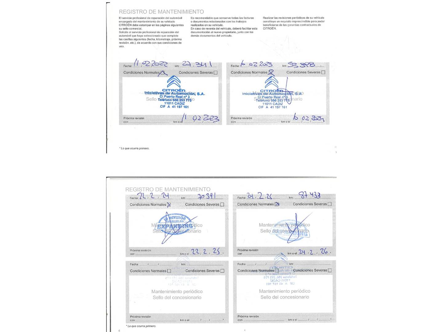 Foto del mantenimiento del Citroën Berlingo Citroën Berlingo Combi BlueHDi 100 S&S Talla M Feel Pack (102 CV)