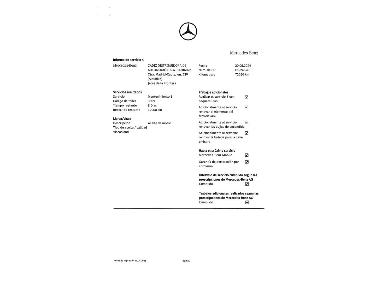 Foto del mantenimiento del Mercedes GLC Coupé Mercedes GLC Coupé Coupé Mercedes-AMG 43 4Matic (390 CV)