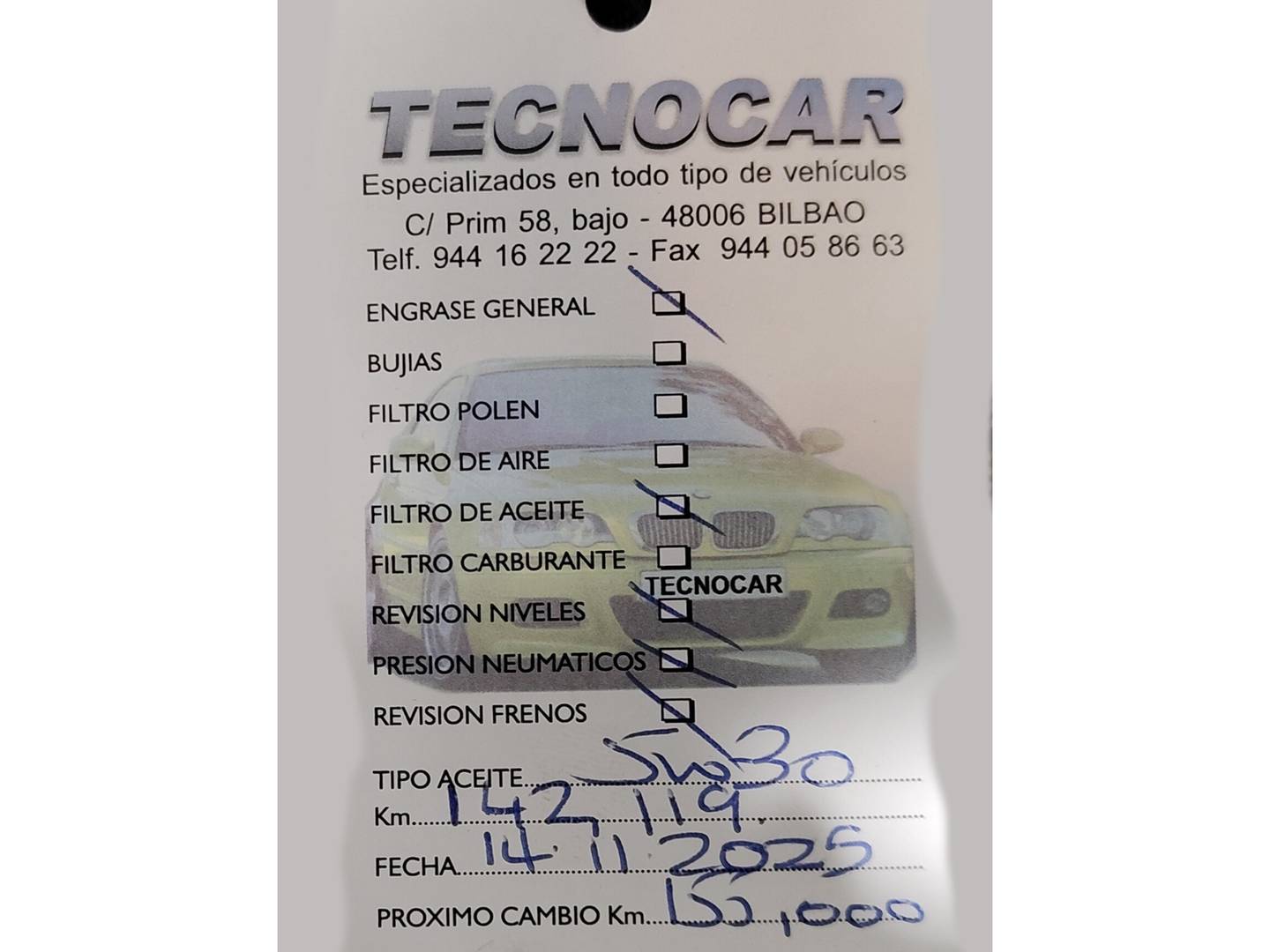 Foto del mantenimiento del Opel Grandland X Opel Grandland X 1.5 CDTi Selective (130 CV)