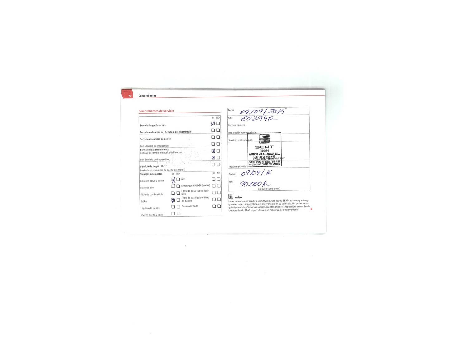 Foto del mantenimiento del Seat Altea XL Seat Altea XL 1.4 TSI Style (125 CV)