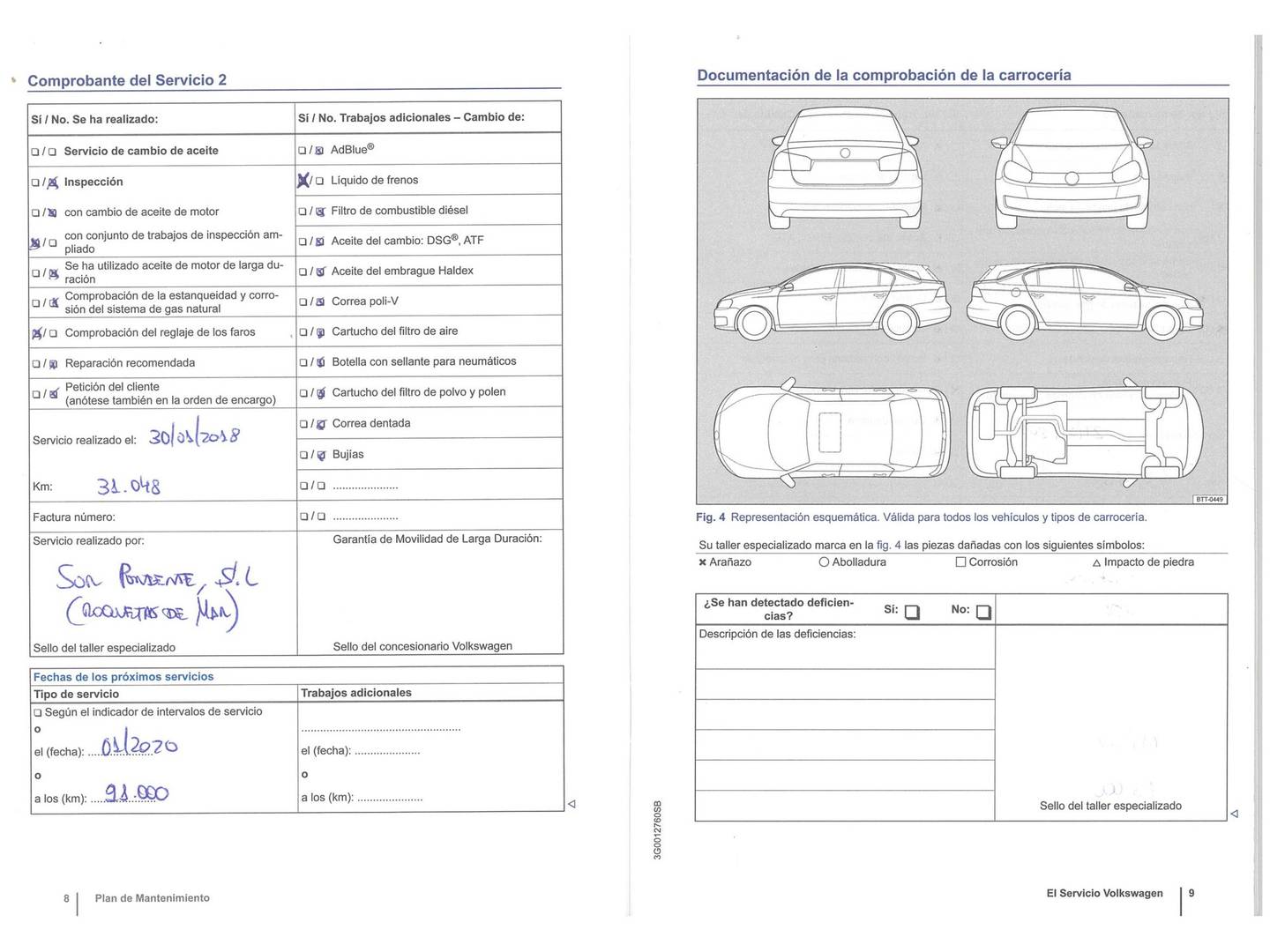 Foto del mantenimiento del Volkswagen Golf Sportsvan Volkswagen Golf Sportsvan Advance 1.6 TDI BMT (110 CV)