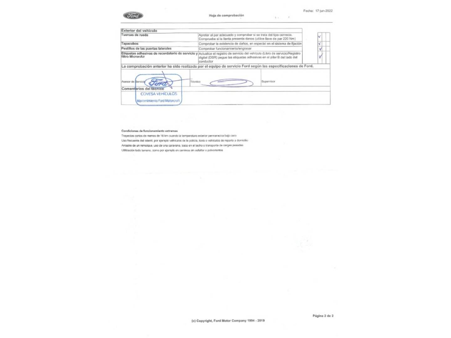 Foto del mantenimiento del Ford Fiesta Ford Fiesta 1.0 EcoBoost Active+ (125 CV)