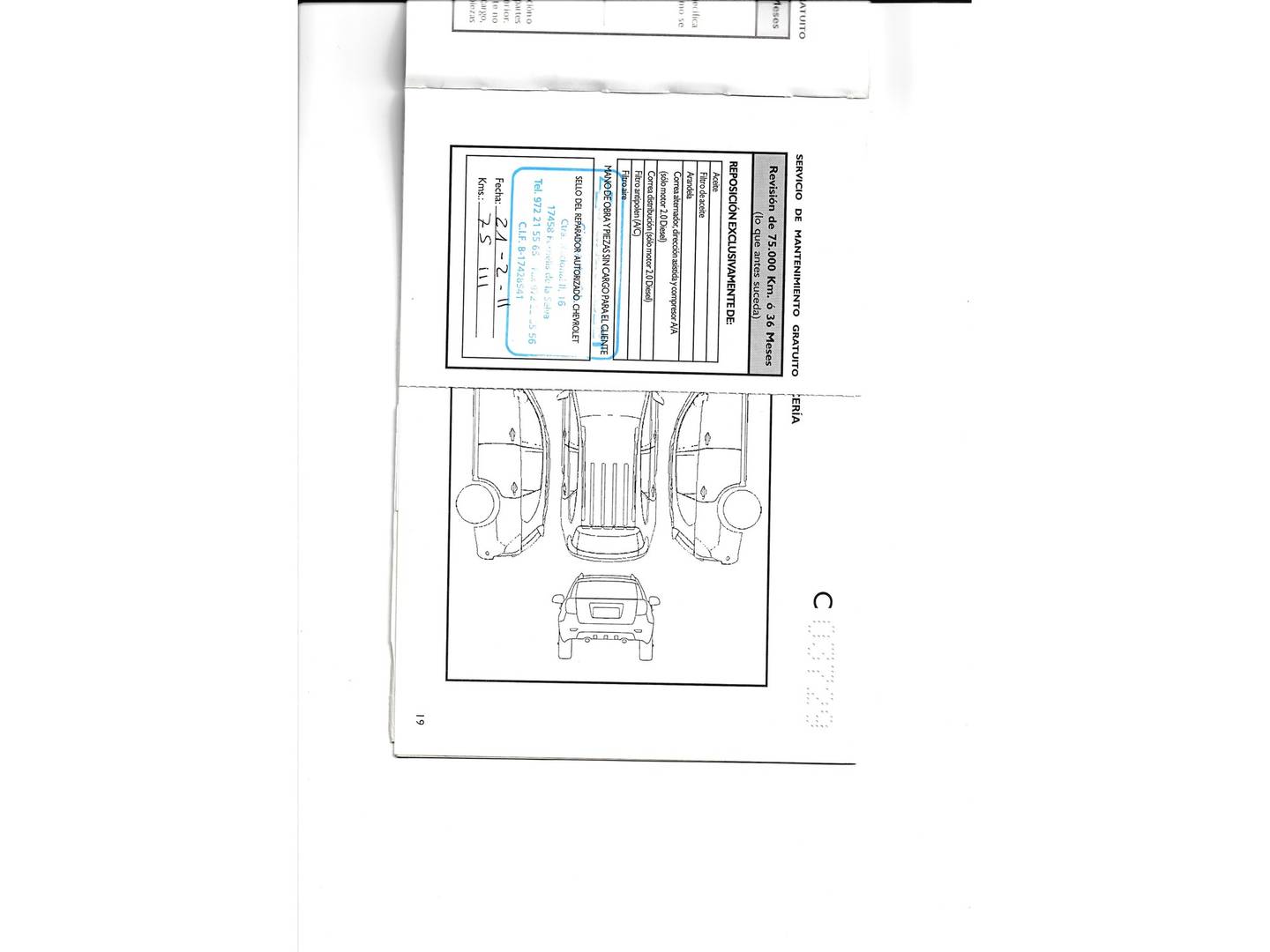 Foto del mantenimiento del Chevrolet Captiva Chevrolet Captiva 2.0 VCDI 16V LTX (150 CV)7 Plazas