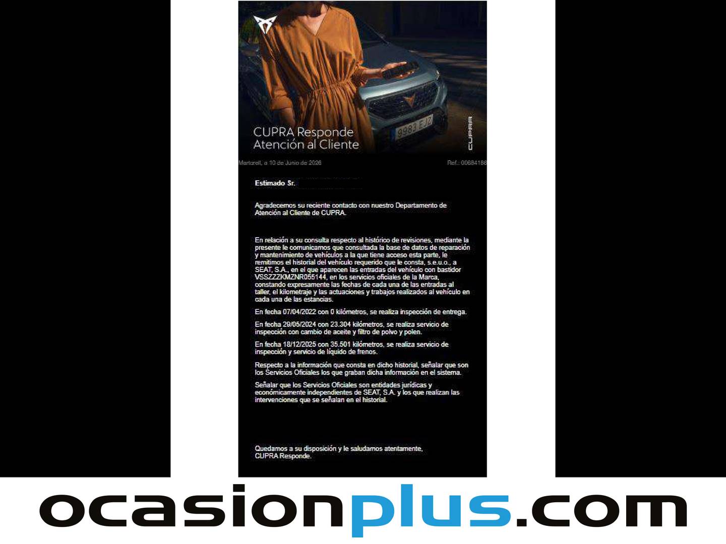 Foto del mantenimiento del Cupra Formentor Cupra Formentor 2.0 TDI (150 CV)