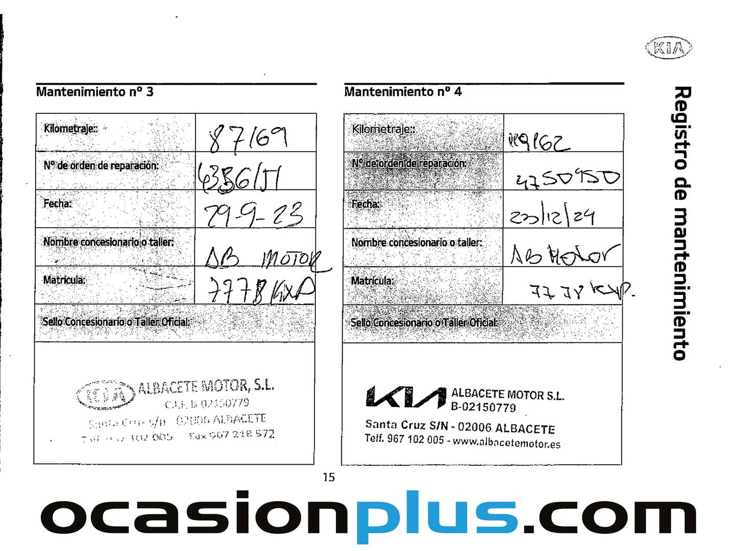 Foto del mantenimiento del KIA Sportage KIA Sportage 1.6 CRDi GT Line Essential 4x2 DCT (136 CV)