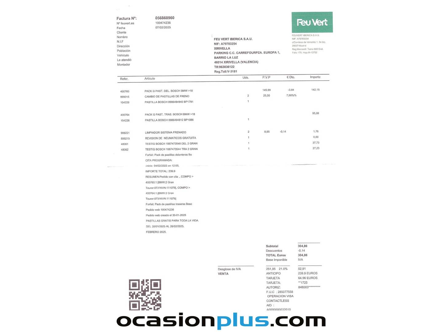 Foto del mantenimiento del BMW Serie 2 Gran Tourer BMW Serie 2 218d Gran Tourer (150 CV) 7 Plazas