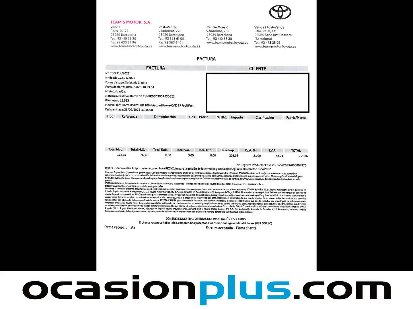 Foto Toyota Yaris Toyota Yaris 100H Feel (100 CV)