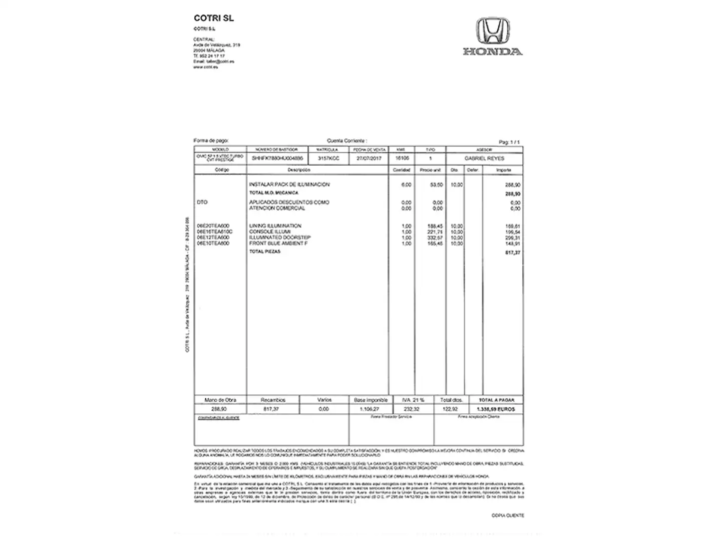 Foto Honda Civic Honda Civic 1.5 I-VTEC Turbo Prestige CVT (182 CV)