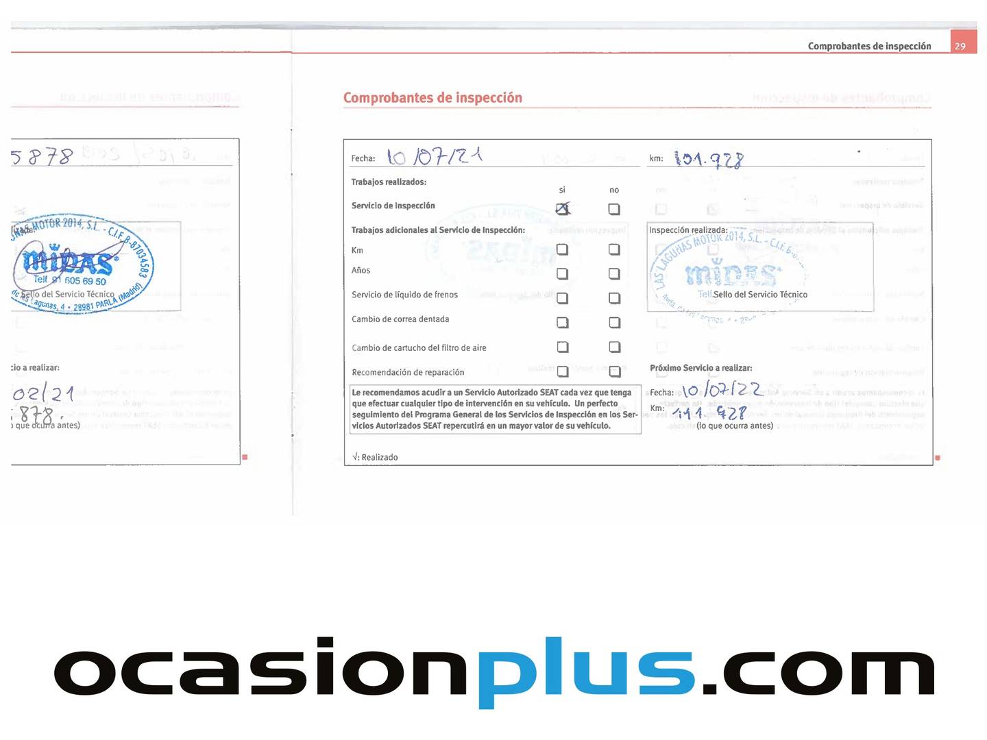 Foto del mantenimiento del Seat Ibiza Seat Ibiza 1.4 16v Reference Auto (75 CV)