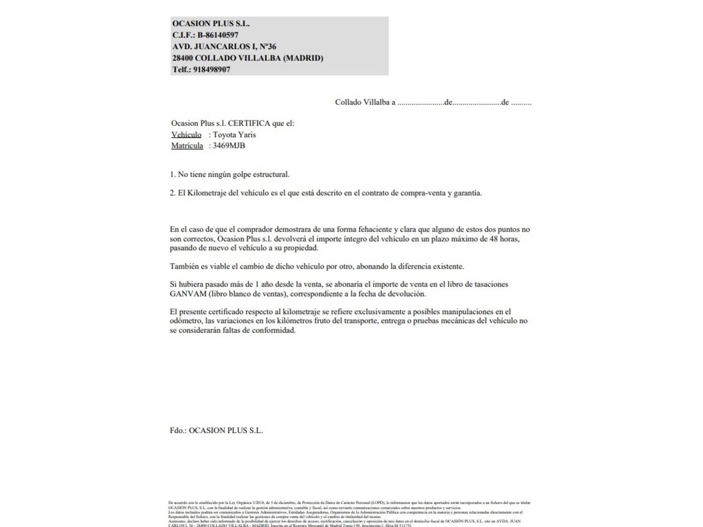 Foto del certificado del Toyota Yaris Toyota Yaris 1.5 120H GR-Sport (116 CV)