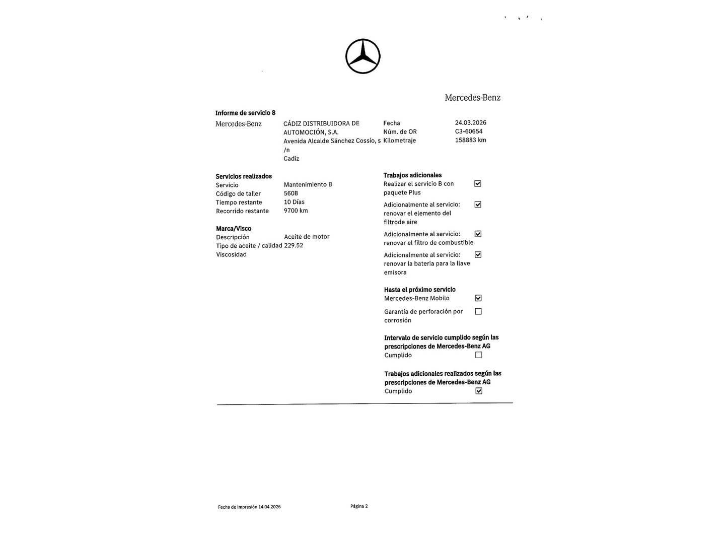 Foto del mantenimiento del Mercedes Clase C Mercedes Clase C C 220 CDI Blue Efficiency Avantgarde (170 CV)