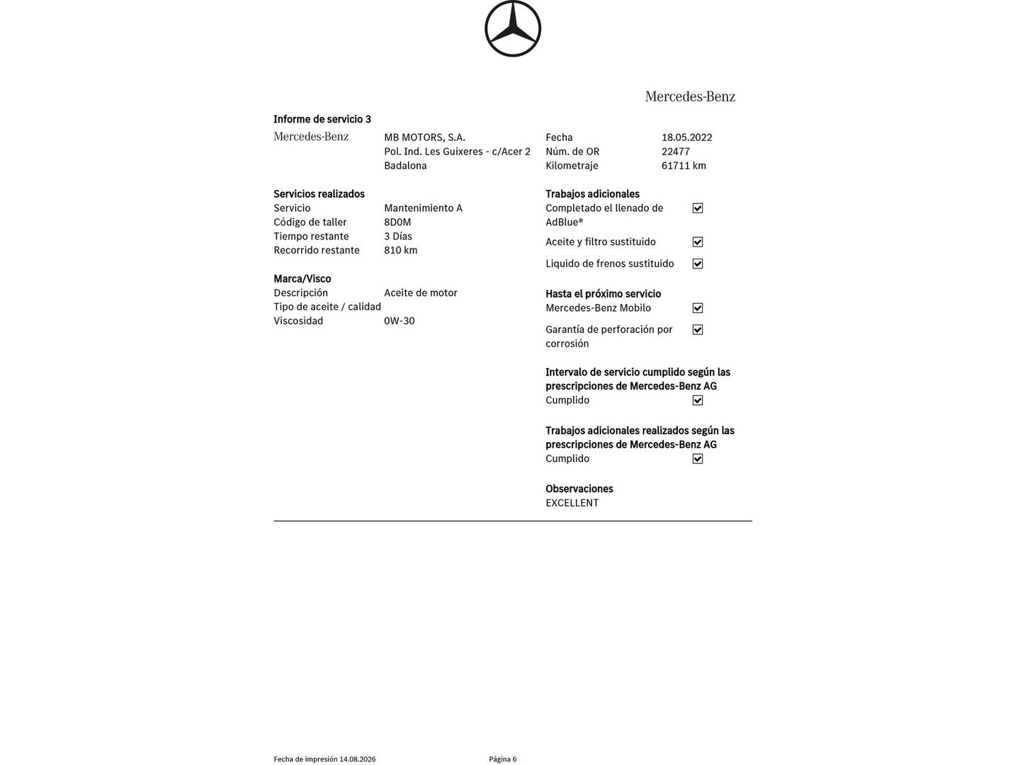 Foto del mantenimiento del Mercedes Clase GLC Mercedes GLC GLC 250 d 4Matic (204 CV)